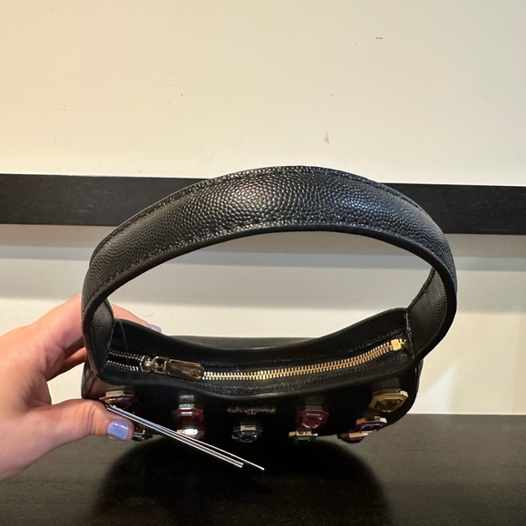 Karl Lagerfeld Paris Desi Small Black Leather Hobo - Picture 7 of 10